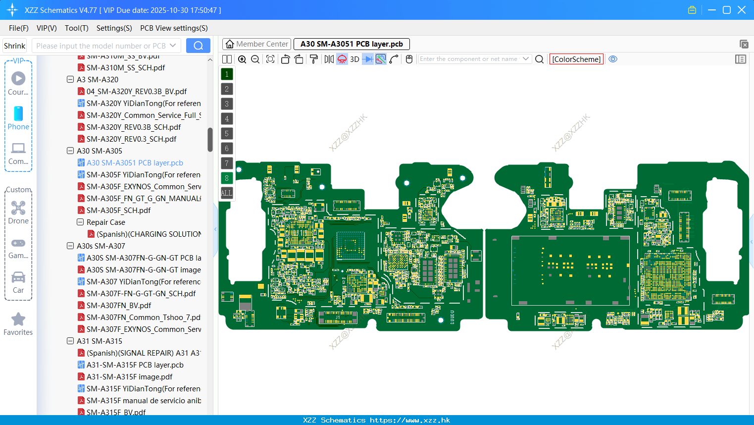 Samsung A30 SM-A3051 PCB Layer